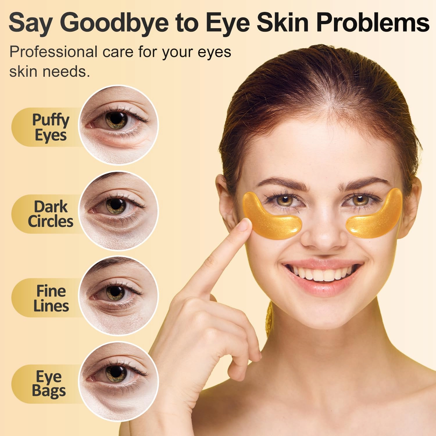 Under Eye Patches (50 Pairs) - 24K Gold Eye Masks Enriched with Abundant Collagen for Dark Circles, Puffy Eyes, Wrinkles - Gifts for Women Skin Care - Vegan & USA Tested