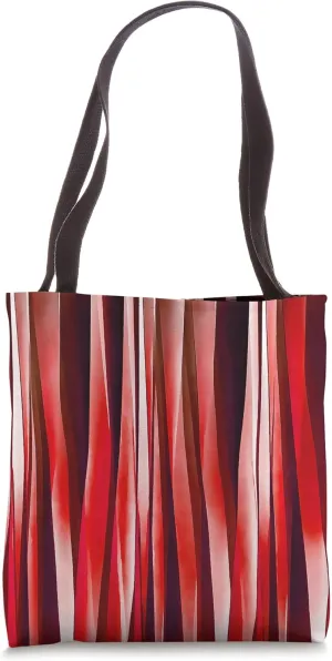 Uneven Artistic Vertical Stripes Red Hues Tote Bag