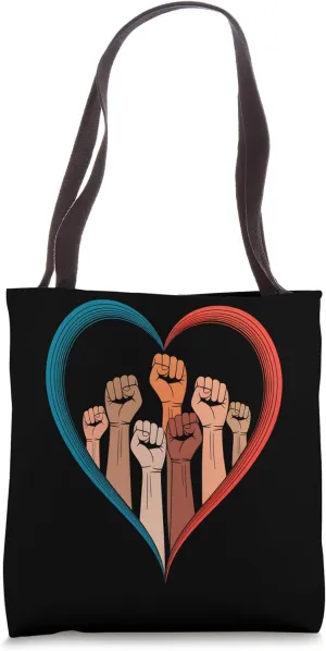 Unity Power Fists Heart Tote Bag
