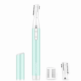 Upgraded Eyebrow Trimmer, Precision Electric Eyebrow Razor for Women Battery-Operated Facial Hair Remover with Comb No Pulling Sensation Painless for Face Chin Neck, Upper-Lip, Peach-Fuzz