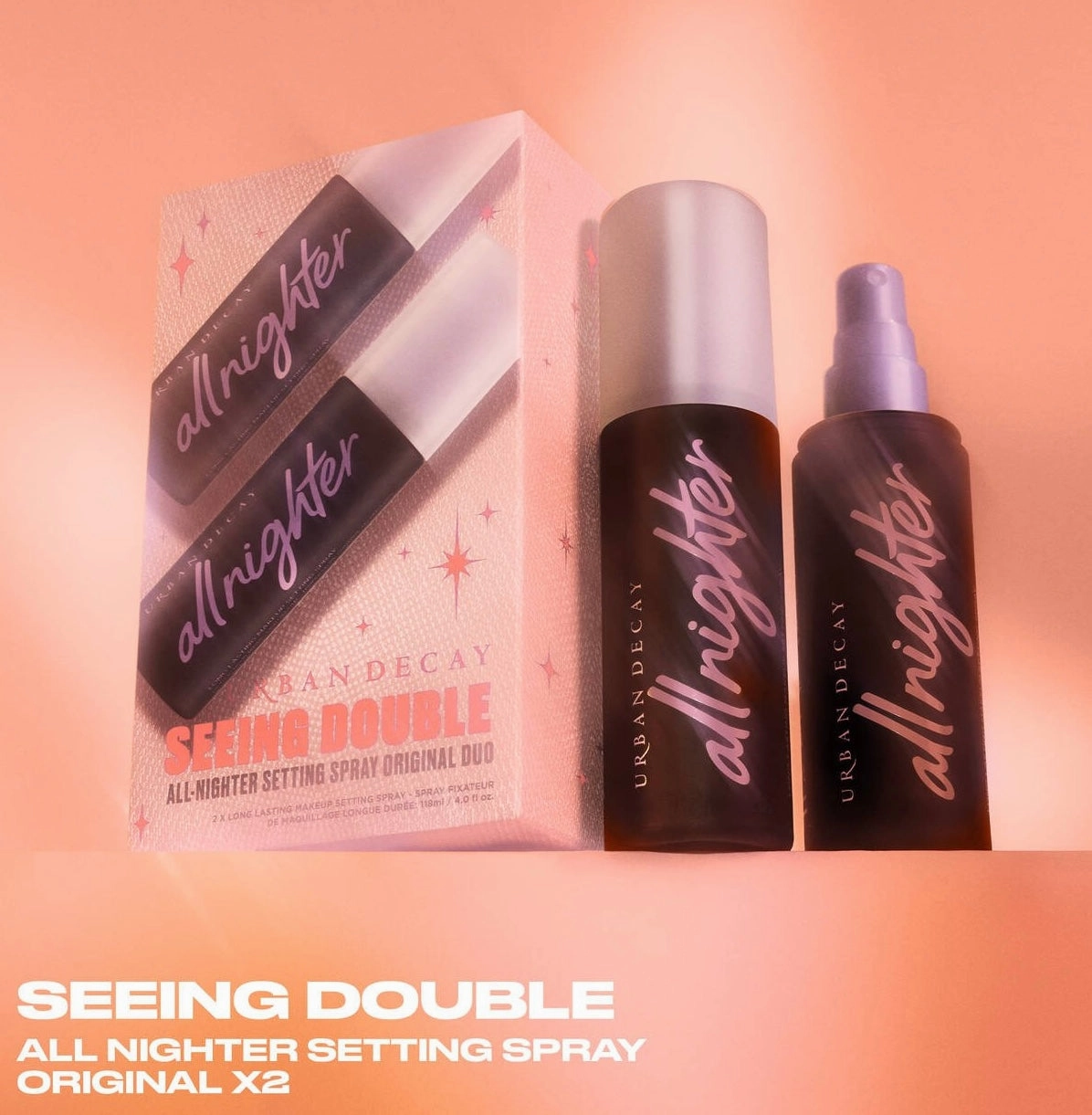 URBAN DECAY SEEING DOUBLE: ALL NIGHTER WATERPROOF SETTING SPRAY ( HOLIDAY GIFT SET)