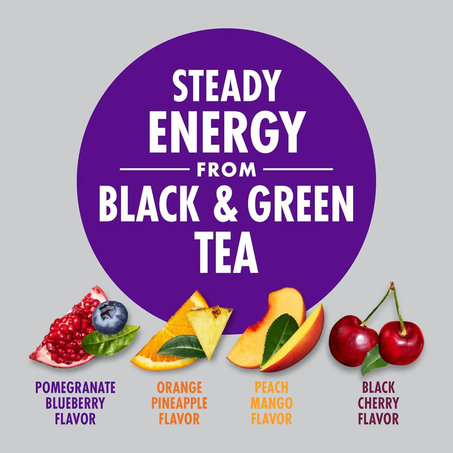 V8  Energy Peach Mango, Orange Pineapple, Black Cherry and Pomegranate Blueberry Juice Energy Drinks, 8 fl oz Can (24 Pack)