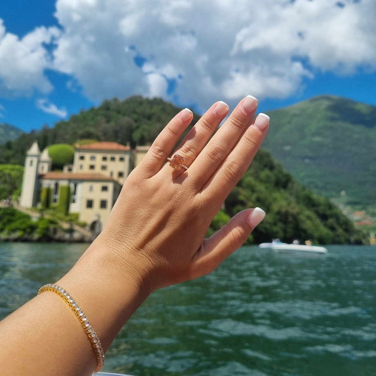 Varenna Rectangle Ring - Rose