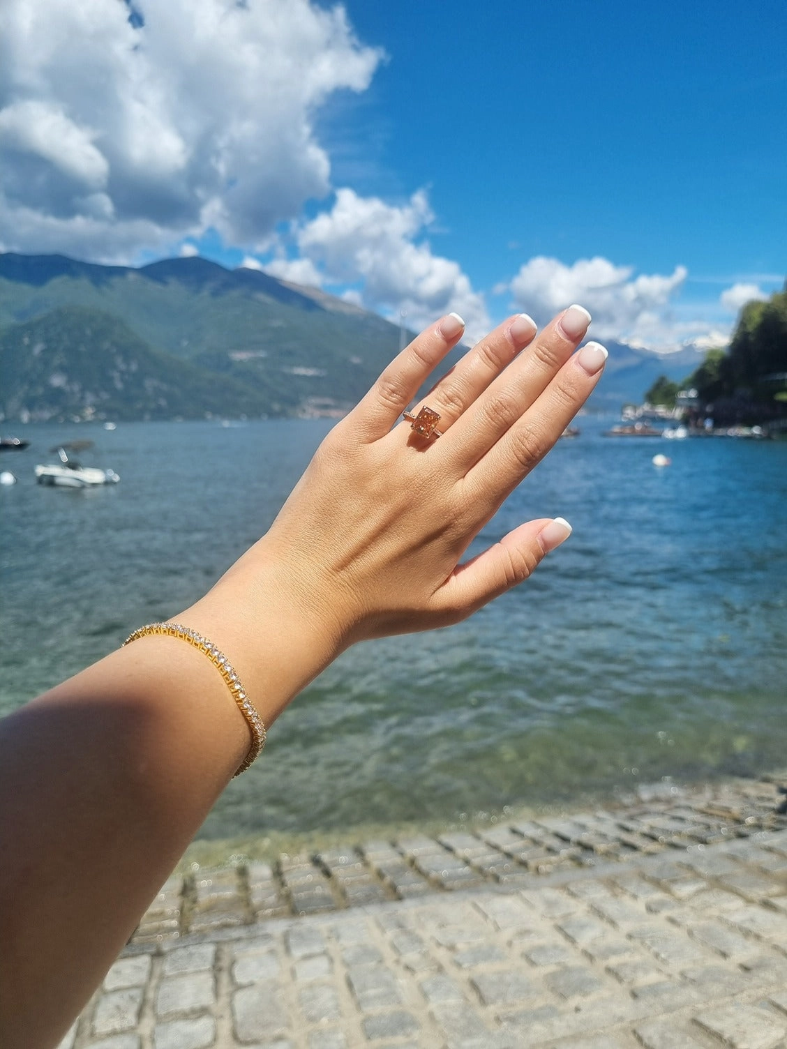 Varenna Rectangle Ring - Rose