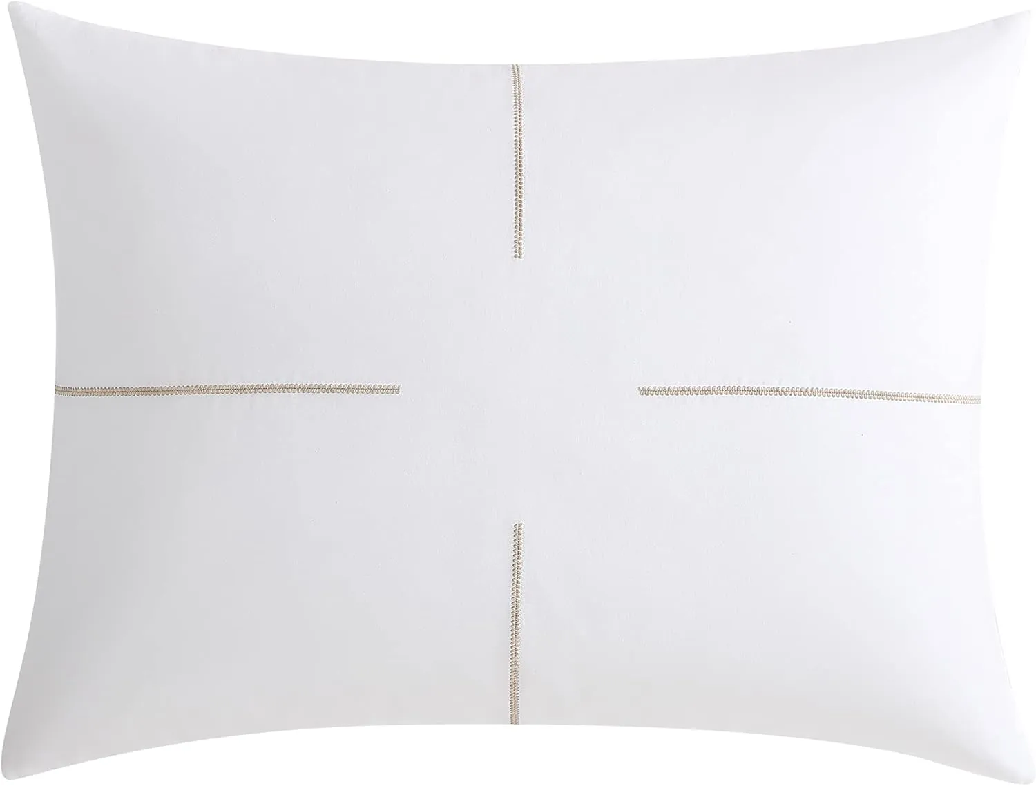 Vera Wang- King Duvet Cover Set, Soft Bedding Set with Matching Shams, Chic Room Essentials (Zig Zag White/Beige, King)