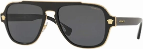 Versace VE2199 MEDUSA CHARM Square Sunglasses For Men   BUNDLE with Designer iWear Eyewear Care Kit
