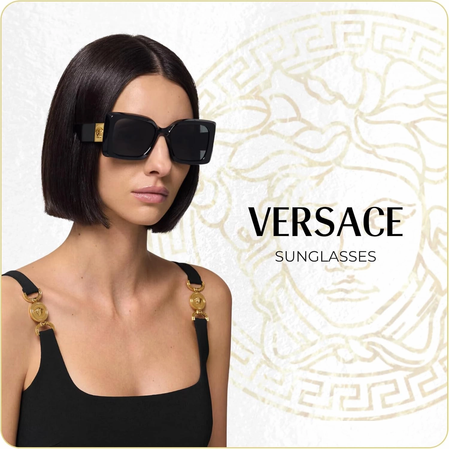 Versace VE4431 Square Sunglasses for Women   BUNDLE With Designer iWear Eyewear Kit