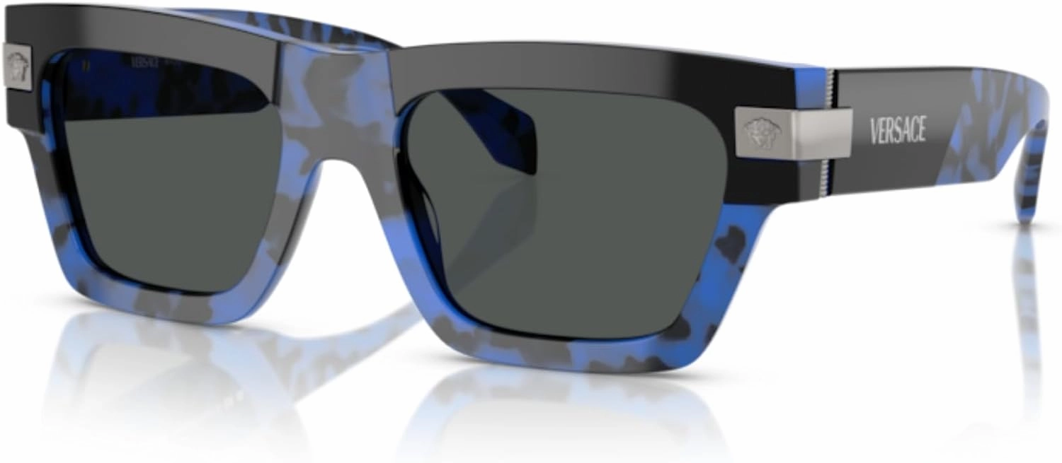 Versace VE4464 Rectangular Sunglasses for Men   BUNDLE With Designer iWear Complimentary Eyewear Kit