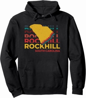 Vibrant Rock Hill – Bold and Colorful SC Silhouette Pullover Hoodie