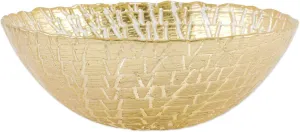 Vietri Rufolo Glass Gold Crocodile Small Bowl, Decorative Dish, Fruit & Candy Bowl for Office/Home