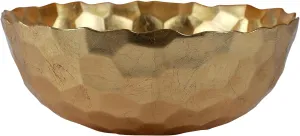 Vietri Rufolo Glass Gold Honeycomb Large Bowl, Decorative Dish, Fruit & Candy Bowl for Office/Home