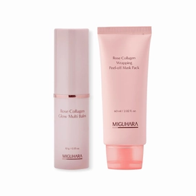 Viral Daily Glass Skin : Rose Collagen Glow Multi Balm with Wrapping Peel-off Mask Bundle