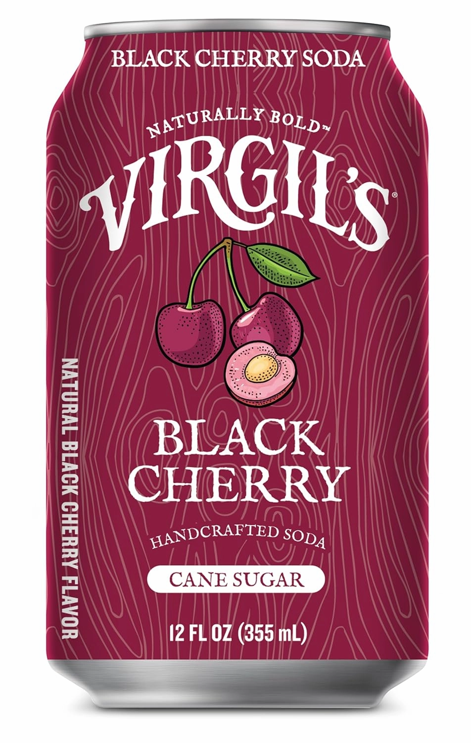 Virgil's Handcrafted Black Cherry Soda - Tang Bold Flavor - 12oz Cans, 24 Pack