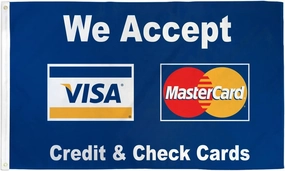 Visa Mastercard Flag 3x5ft Poly - Perfect for businesses, shops, stores message flags