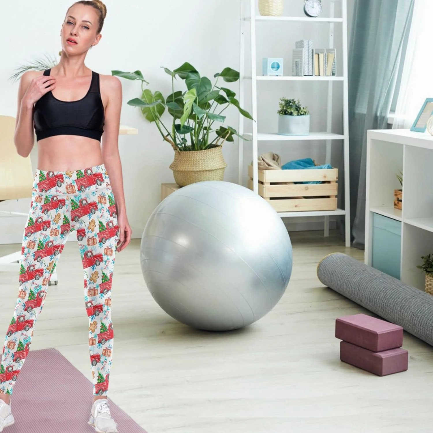 visesunny Women's High Waisted Yoga Capris with Pockets Tummy Control Non See Through Workout Athletic Running Capri Leggings