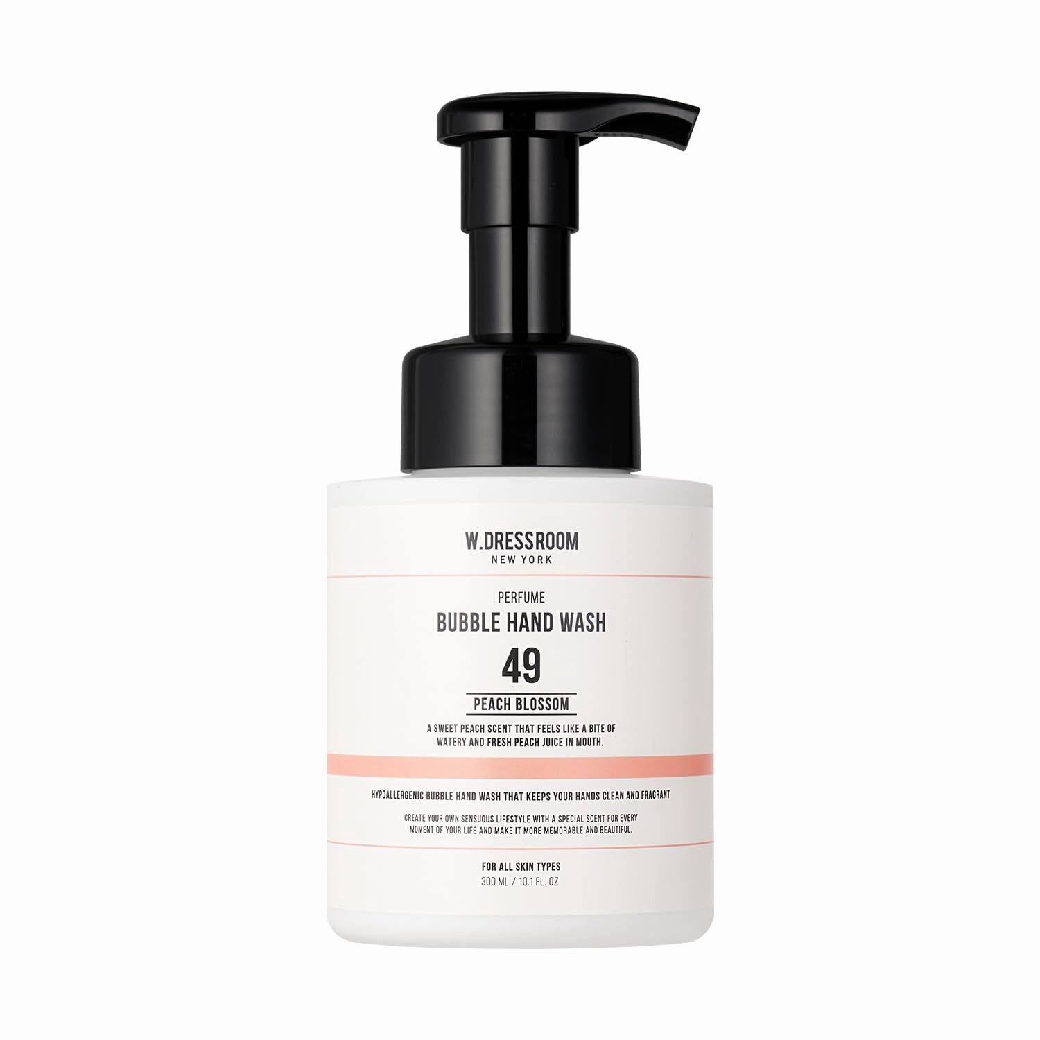 W.Dressroom Bubble Hand Wash Moisturizing & Refreshing (No.49 Peach Blossom, 10.1 Fl oz)