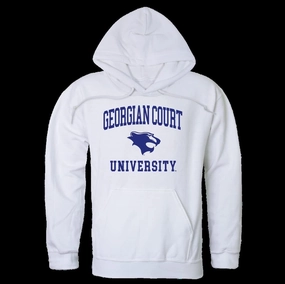 W Republic Georgian Court University Lions Seal Fleece Hoodie Sweatshirts - White, Small