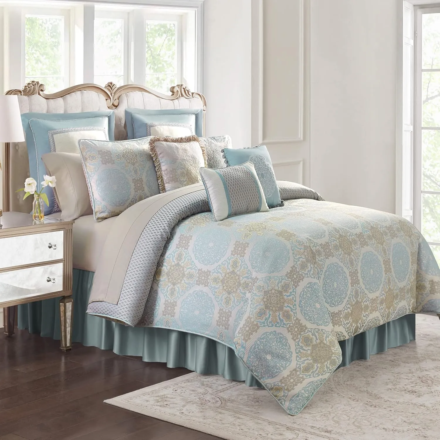 Waterford Joselyn King 6PC Comforter Set, Silver