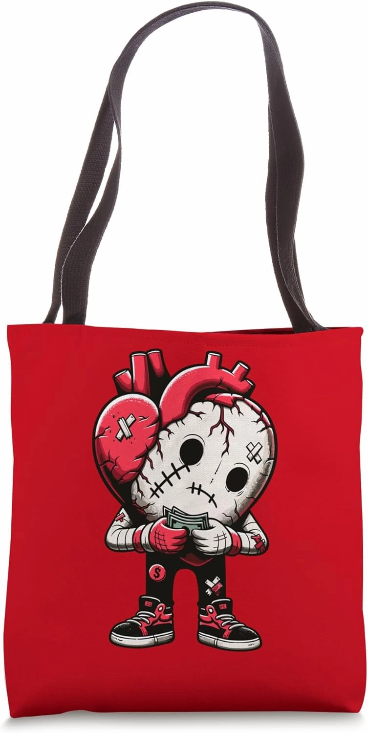 Wealthy Heart - Counting Cash, Heartbreak, Heart broken Emo Tote Bag