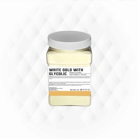 White Gold with Glycolic Jelly Mask - Professional Spa-Grade Peel-Off Facial Treatment | Natural Herbal Extracts, Hyaluronic Acid | Paraben-Free | Transformative Skincare for All Skin Types | 30 Fl Oz
