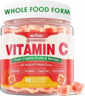 Whole Food Vitamin C Gummies for Adults & Kids (Made in USA) Zero Sugar, Natural Antioxidants, Bioflavonoids, Organic Chewable Vitamin C Supplement from Berries & Fruits for Immune, Vegan, 60 Cts