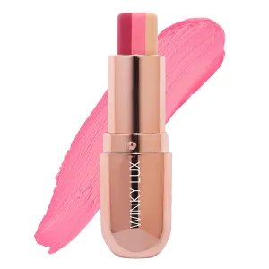 Winky Lux Strawberry Rose Lip Balm for Soft & Juicy Sweet Lips - Tri-Colored Tinted,Hydrating,Vegan & Cruelty-Free