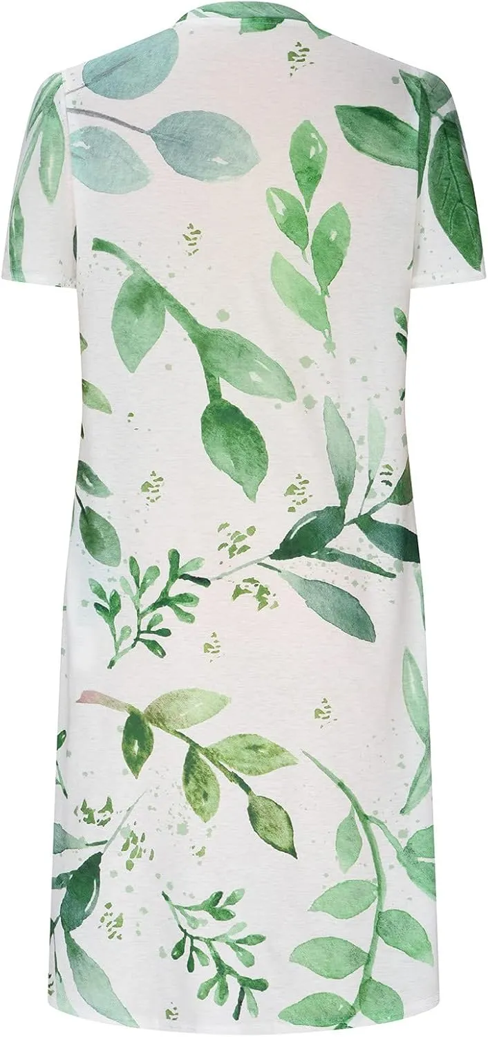 Women Boho Floral Print Dress Petal Sleeves Flowy Dresses Casual Summer Midi Dress Beach Vacation Clothing 2024