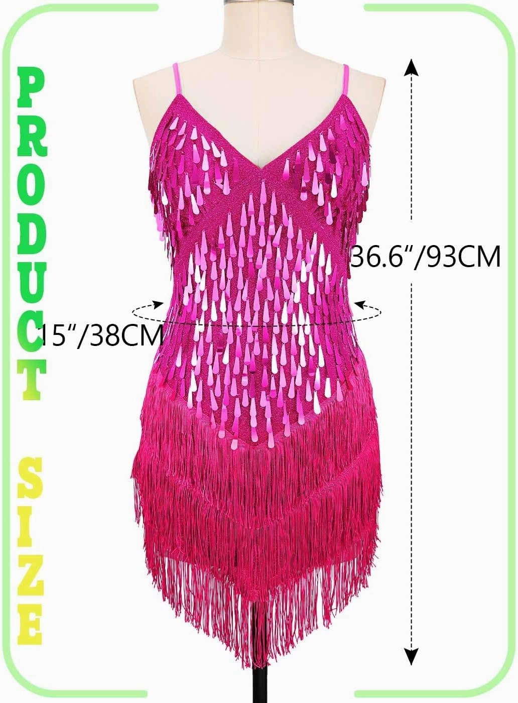 Women's Sequin Tassel Dress Latin Dance Dresses Sparkly Fringe Cocktail Costume