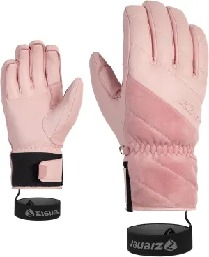Women's Alpine Ski Leather Gloves Kuma Rose