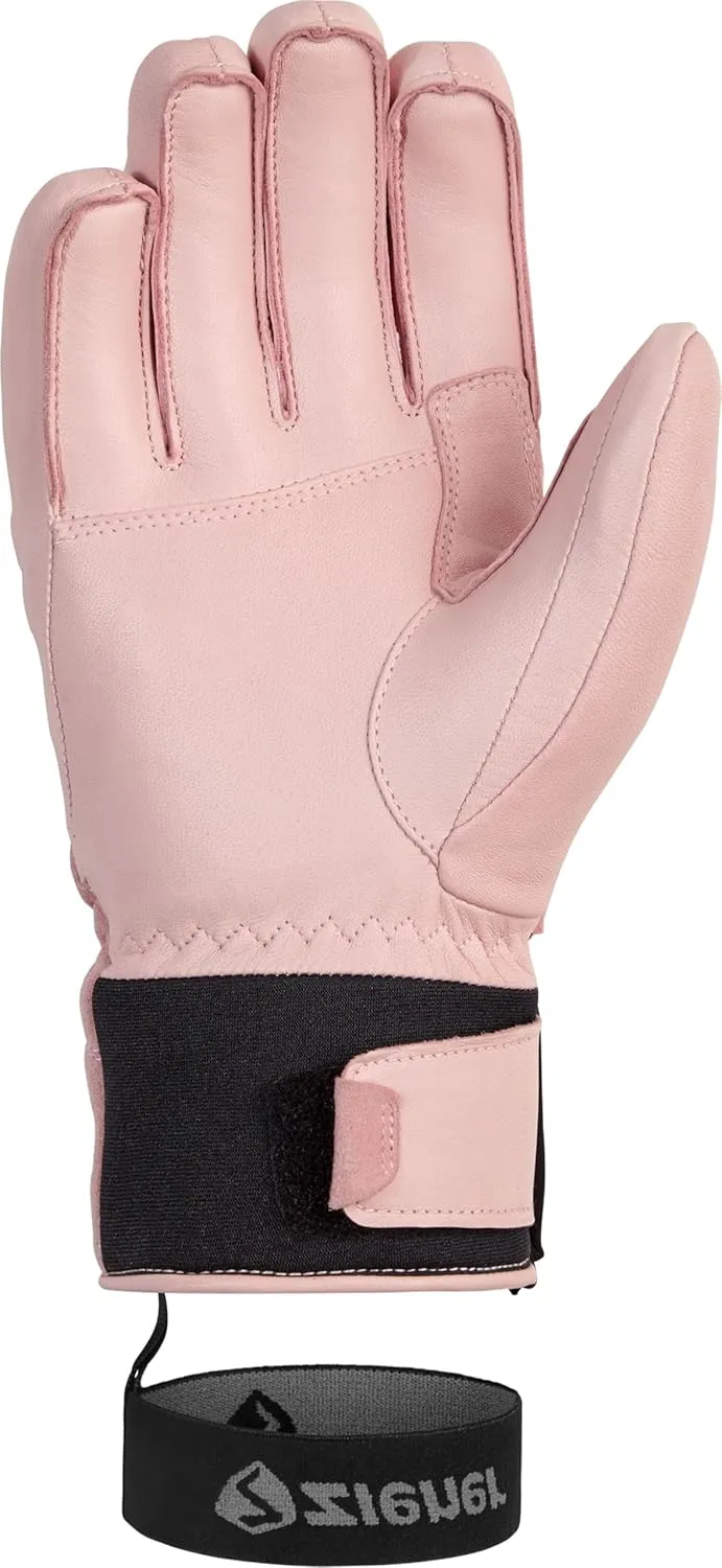 Women's Alpine Ski Leather Gloves Kuma Rose