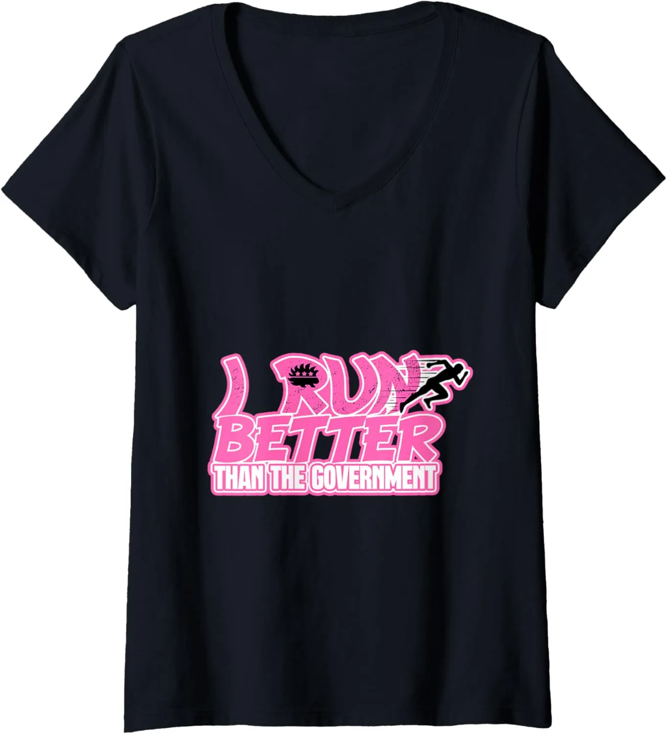 Womens Bold Statements: Government Can't Keep Up! V-Neck T-Shirt