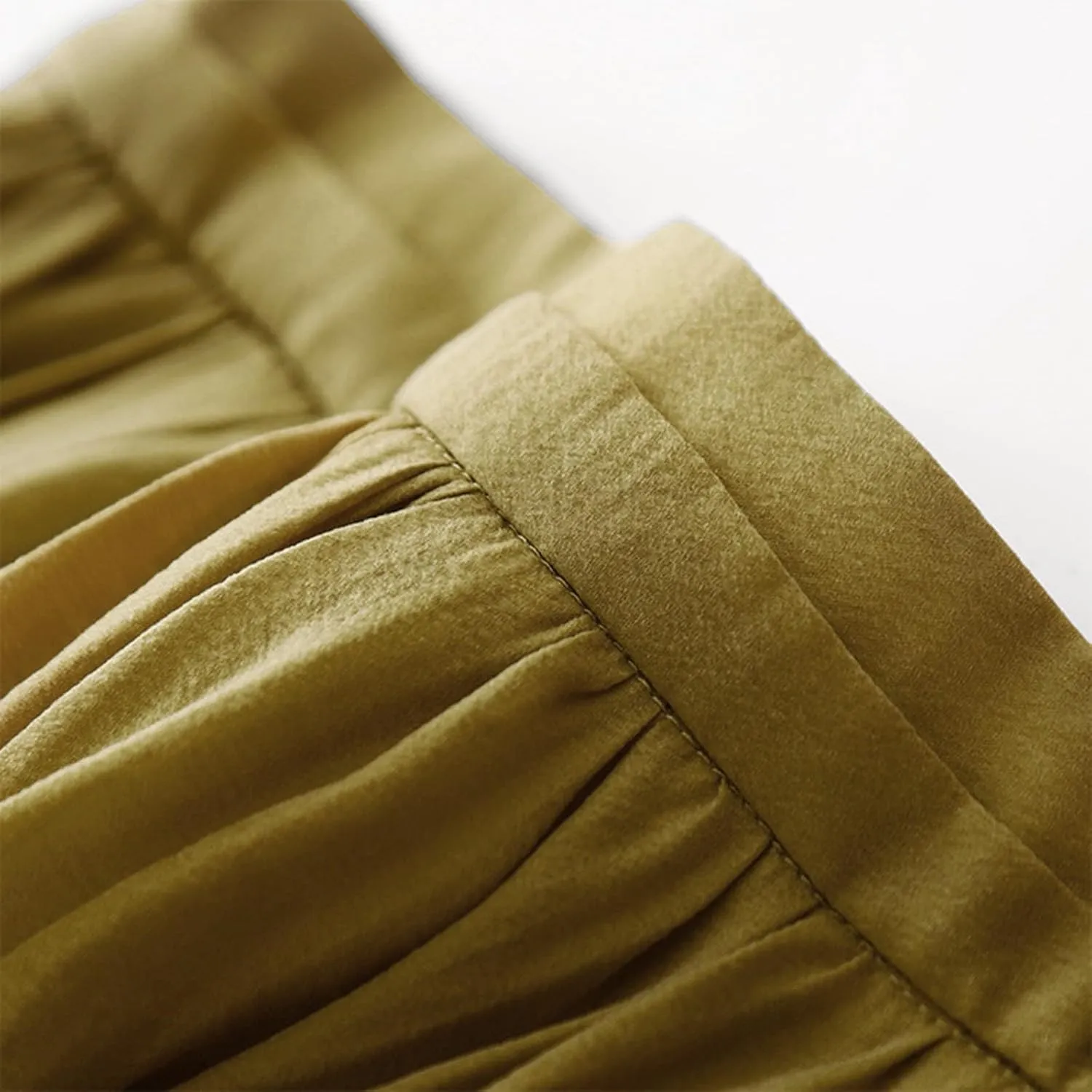 Womens Cotton Linen Skirts Summer Casual Elegant Double Layer Elastic High Waist Flowy Swing A Line Long Maxi Skirt