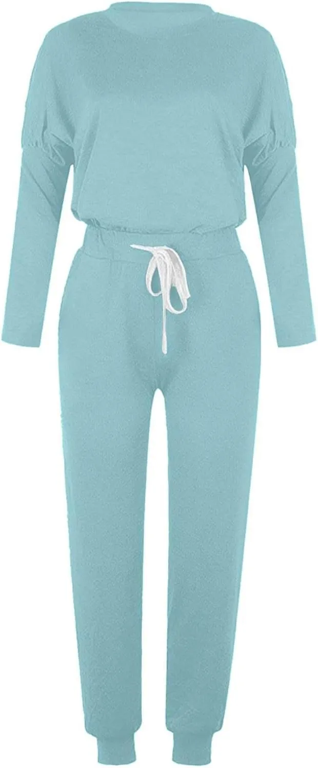 Women's Fall 2 Piece Lounge Outfit Crewneck Pullover Tops Long Pants Tracksuit Sweatsuits with Sweatpants Oversize