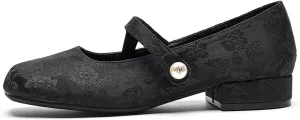 Women's Fashion Prints Mary Jane Chunky Heel,Comfortable Square Head Casual Work Office Dress Shoes