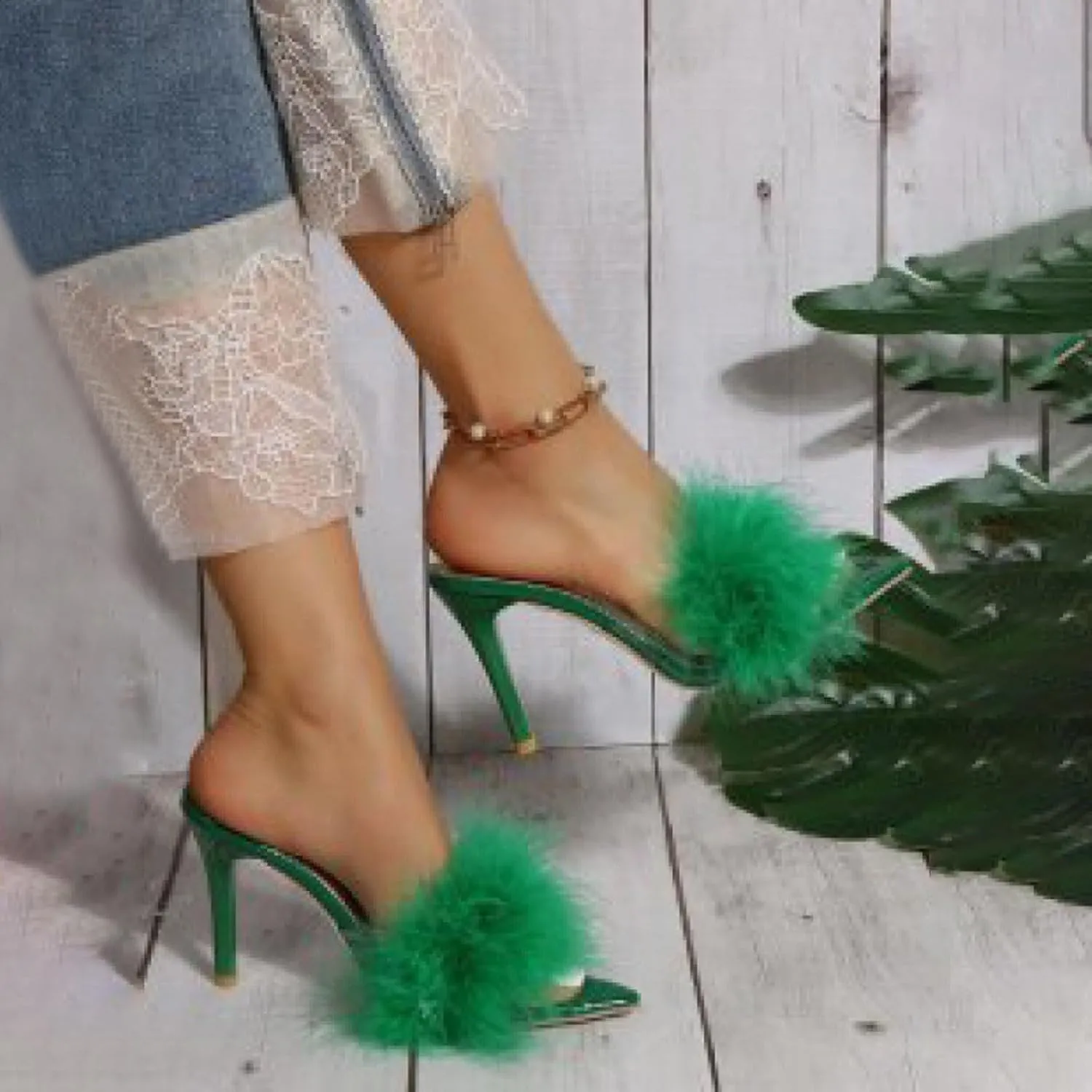 Womens Sandals Open Toe Clear Heels Rhinestones Slingback Wedding Shoes Pointed Toe High Heel Wedding Heels
