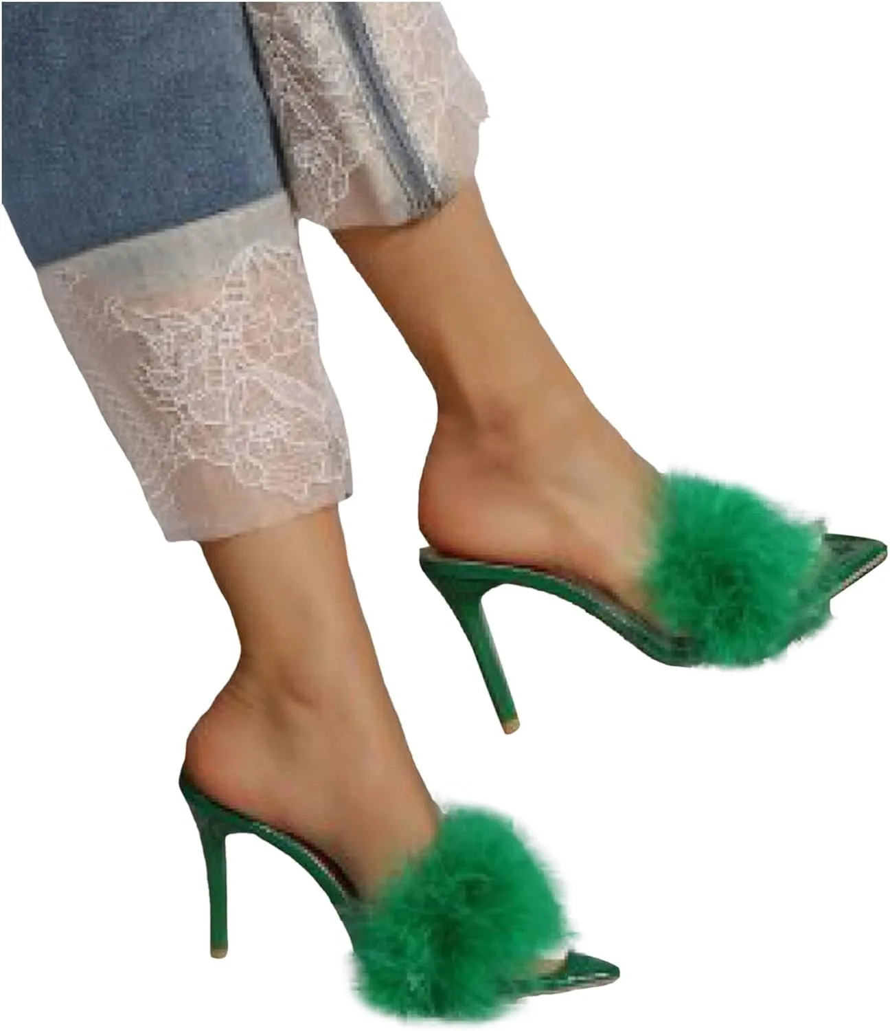 Womens Sandals Open Toe Clear Heels Rhinestones Slingback Wedding Shoes Pointed Toe High Heel Wedding Heels