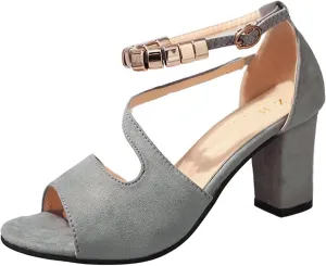 Womens Sandalsopen Toe Dressy Block Heel Sandals Fashion Ankle Strappy Heels Dress Wedding Bridal Shoes