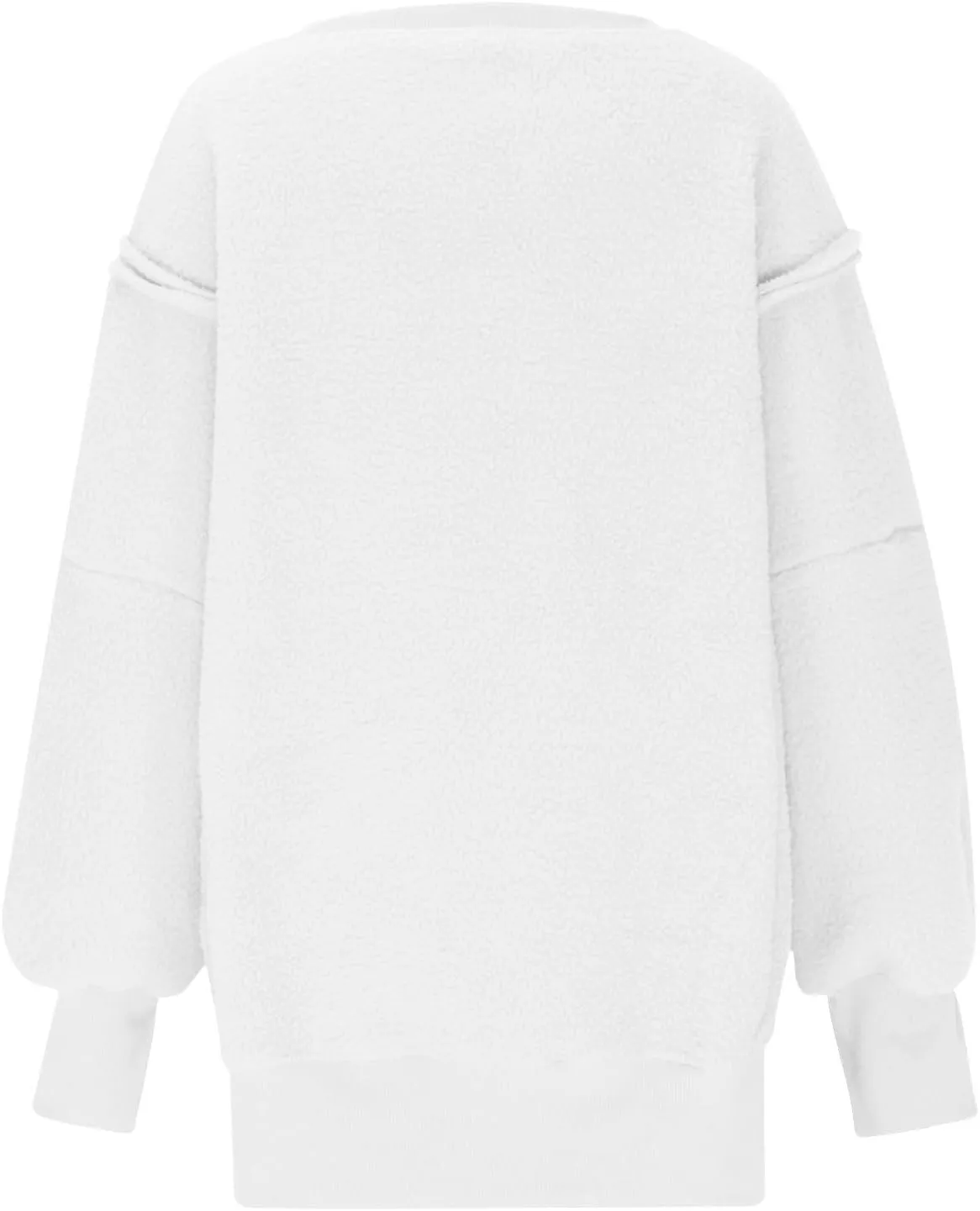 Women's Sherpa Sweatshirts Fuzzy Fleece Pullover Tops Winter Warm Comfy Sweaters Fashion Side Slit Sweatshirt