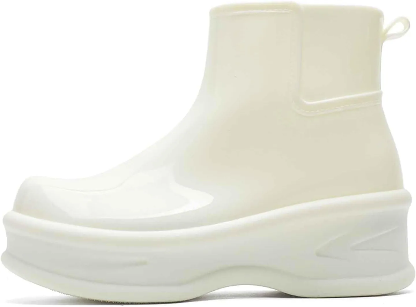 Women's Short Rain Boots Rubber Waterproof Garden Boots Elastic Slip On Insulated Rain Shoe for Outdoor Work Sole