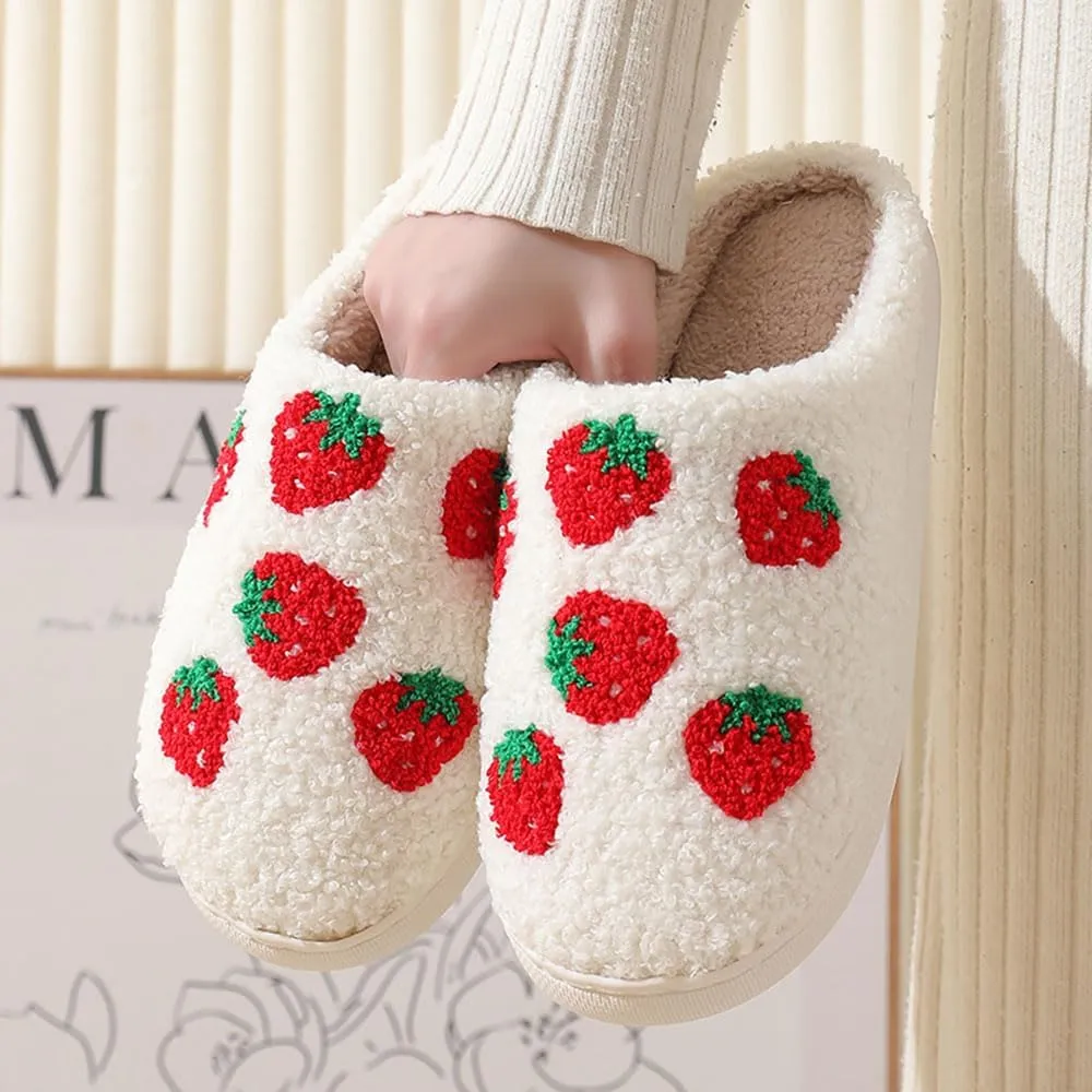 Women's Strawberry Slippers, Cute Fruit Slippers, Strawberry Accessories, Comfortable Couple Indoor And Outdoor Home Slippers