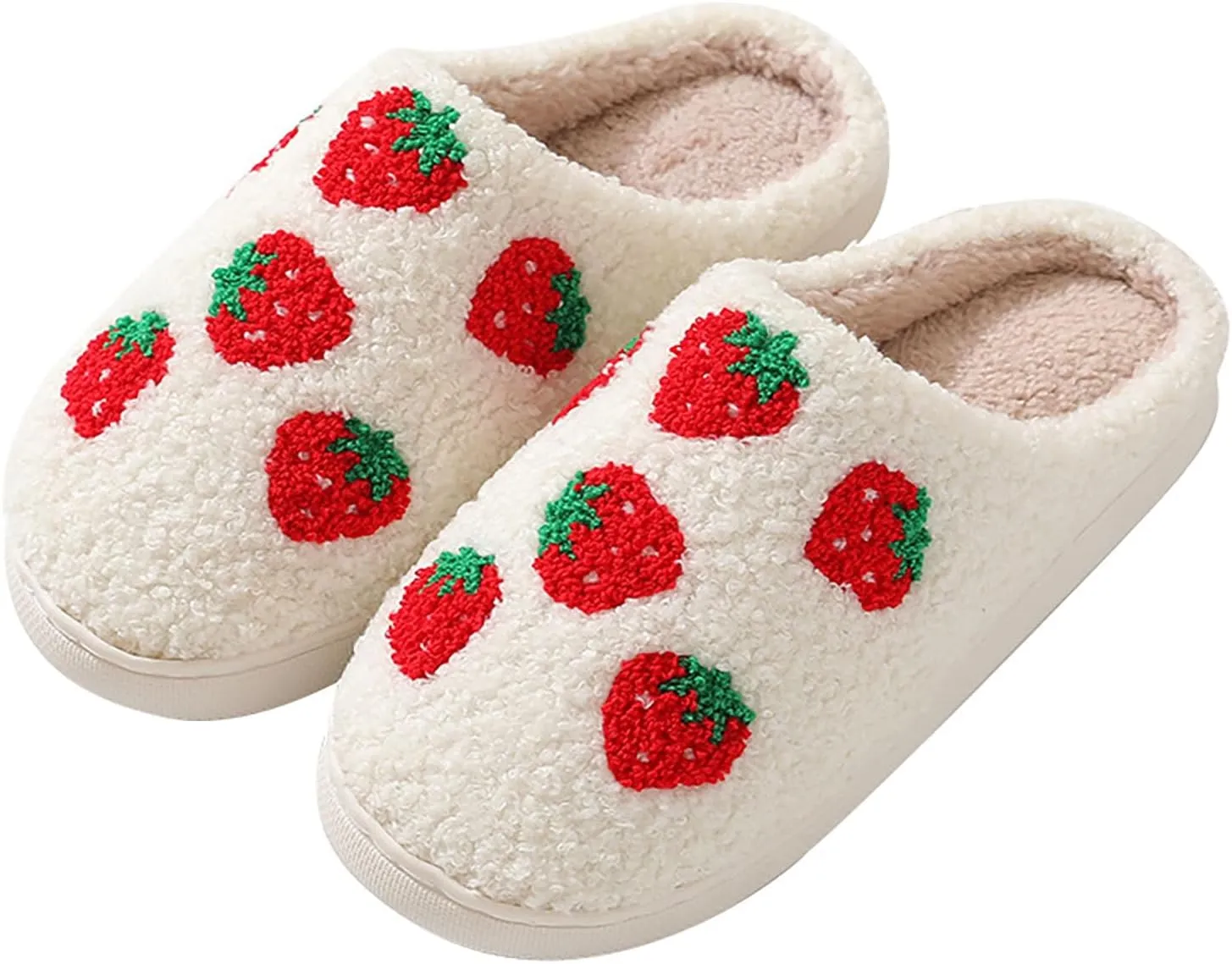 Women's Strawberry Slippers, Cute Fruit Slippers, Strawberry Accessories, Comfortable Couple Indoor And Outdoor Home Slippers