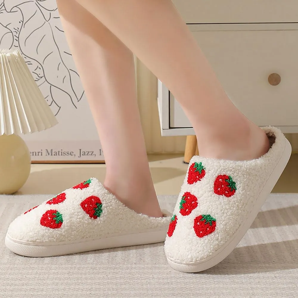 Women's Strawberry Slippers, Cute Fruit Slippers, Strawberry Accessories, Comfortable Couple Indoor And Outdoor Home Slippers