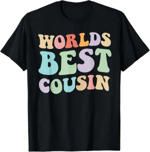 World's Best Cousin Retro Graphic – Fun and Colorful Cousin T-Shirt