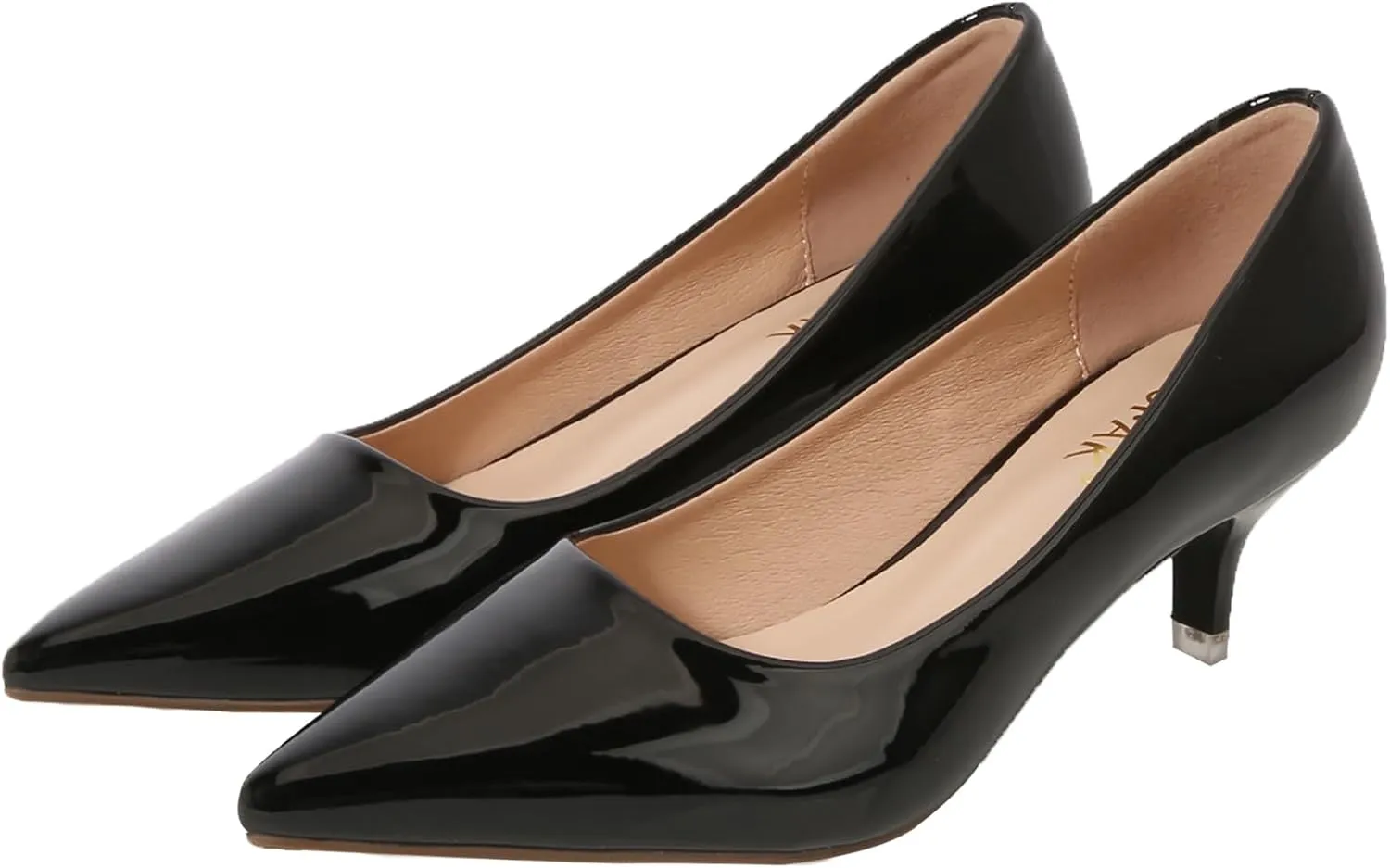 WUIWUIYU Womens Lovely Colors Low Kitten Heel Pointed Toe Dress Work Wedding Pumps Bridal Heeled Shoes