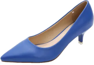 WUIWUIYU Womens Lovely Colors Low Kitten Heel Pointed Toe Dress Work Wedding Pumps Bridal Heeled Shoes