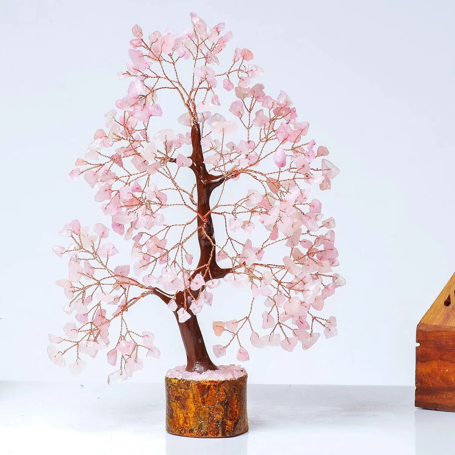 YATSKIA Rose Quartz Tree of Life, Chakra Wire Bonsai, Feng Shui Money Tree for Positive Energy, Home Office Decor, Spiritual Gift, Meditation Accessories