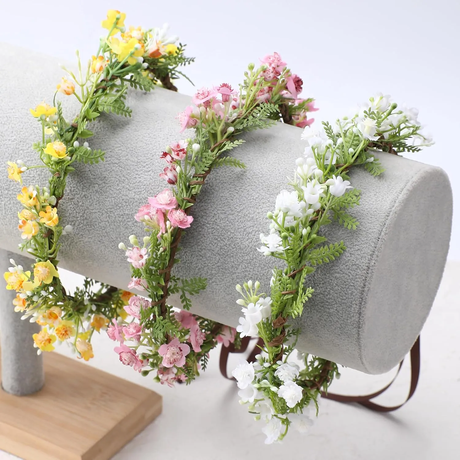 Yellow Flower Crown Headpiece - Yellow Babys Breath Flower Headband Sweet Handmade Floral Headpiece for Festival Party Vacation Cosplay Photography Props