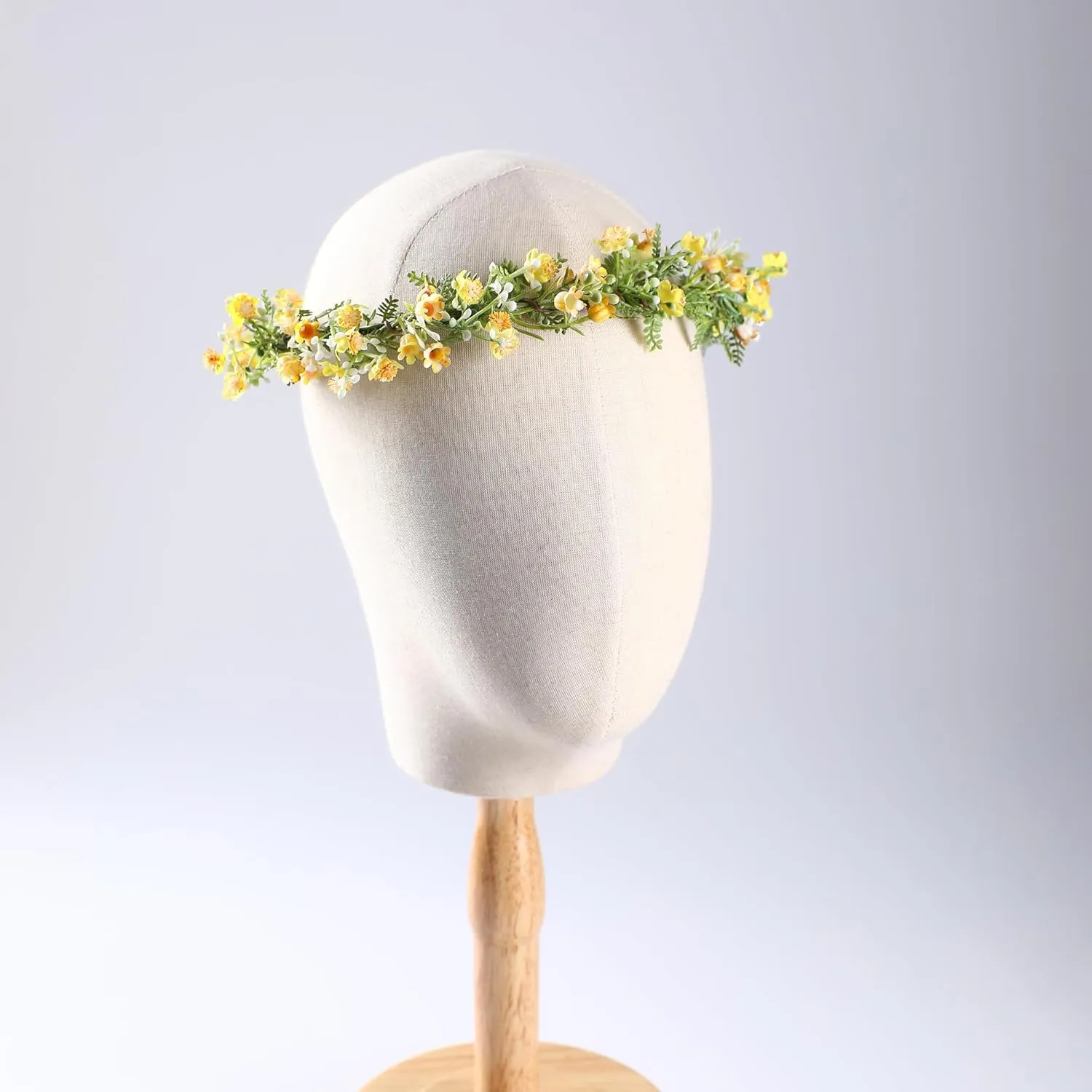 Yellow Flower Crown Headpiece - Yellow Babys Breath Flower Headband Sweet Handmade Floral Headpiece for Festival Party Vacation Cosplay Photography Props