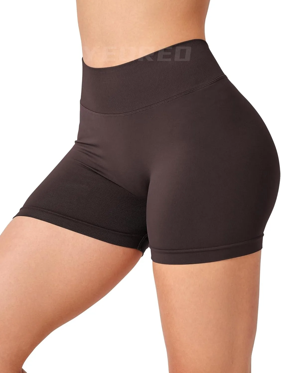 YEOREO Workout Scrunch Shorts Women V Back Gym Butt Lifting Liz High Waisted Seamless Shorts