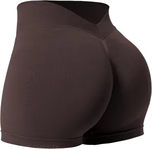YEOREO Workout Scrunch Shorts Women V Back Gym Butt Lifting Liz High Waisted Seamless Shorts